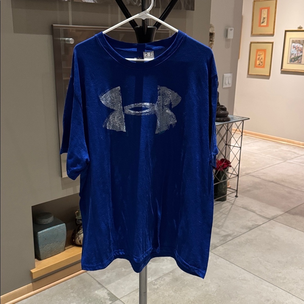 Under Armour Men's Vibrant Blue Tee with Silver Logo XXL - Picture 1 of 5